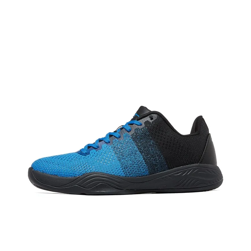VOIT Basketball Shoes Men's Low Top Black/Ice Blue