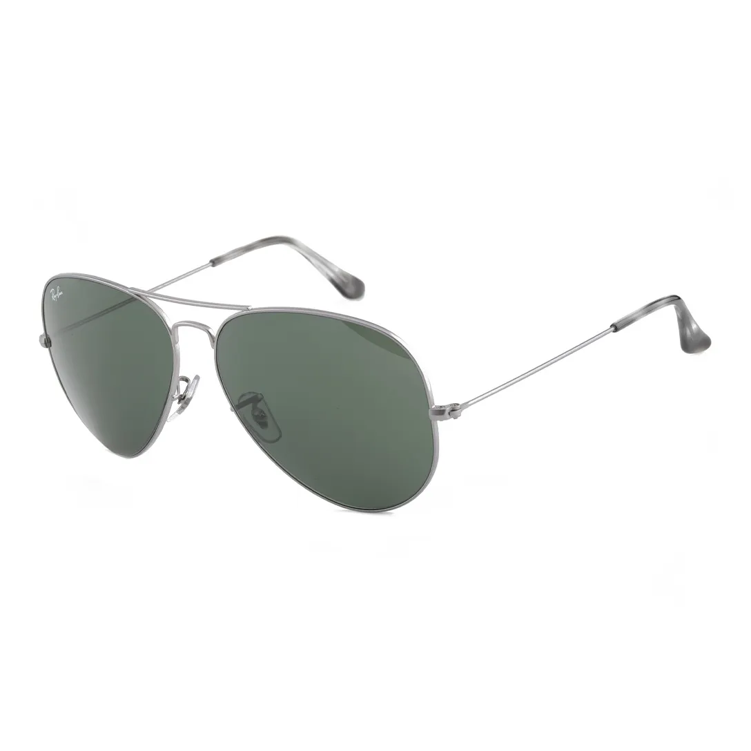 RayBan Металл Aviator Солнцезащитные очки Унисекс Серебряный