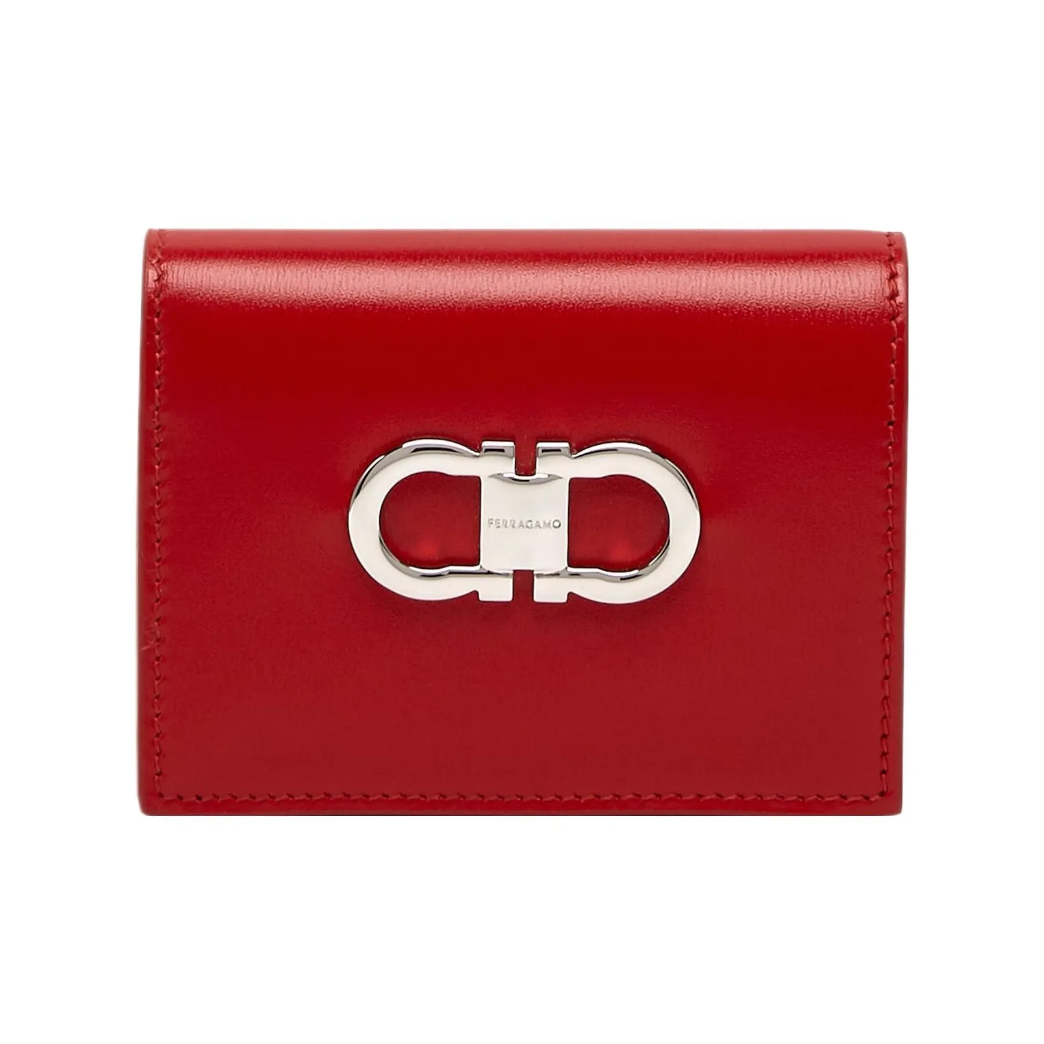 Ferragamo Gancini Compact Wallet Red