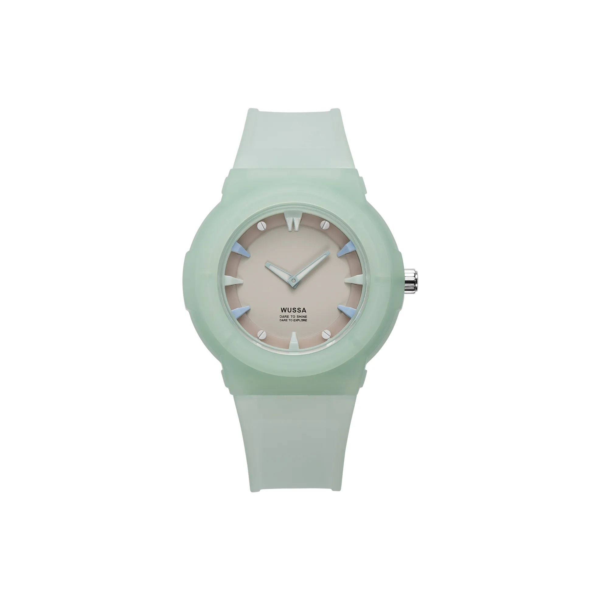 WUSSA Alpha Red Eye Collection Кварцевые Механические Часы Унисекс Зеленый Циферблат AP01L