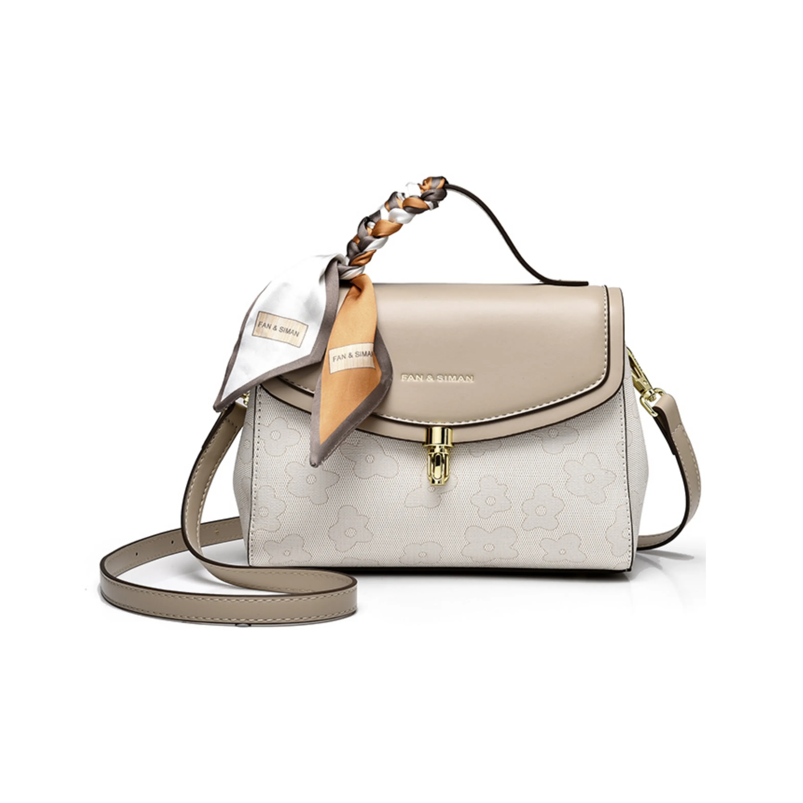 Versman PVC Small Square Bag, One Shoulder Handbag, Crossbody Bag Medium Size Women's Milk Tea