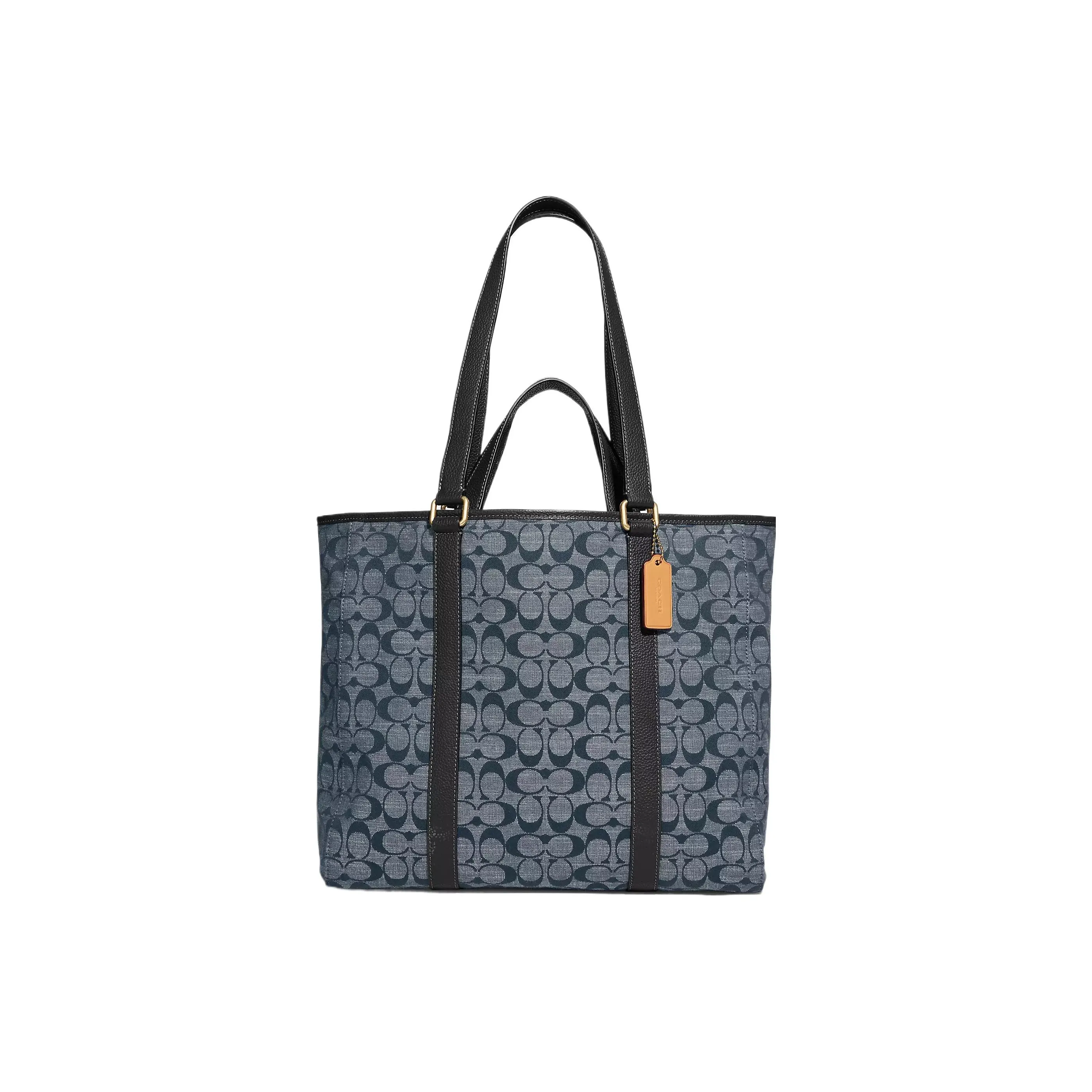COACH Hudson Mulberry Silk Tote Bag Shopping Bag Crossbody Bags Handbags Large Size Women's Denim Blue