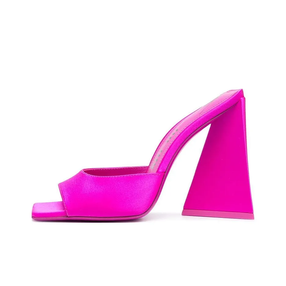 The Attico Devon Square Toe Satin Finish Mules Women's