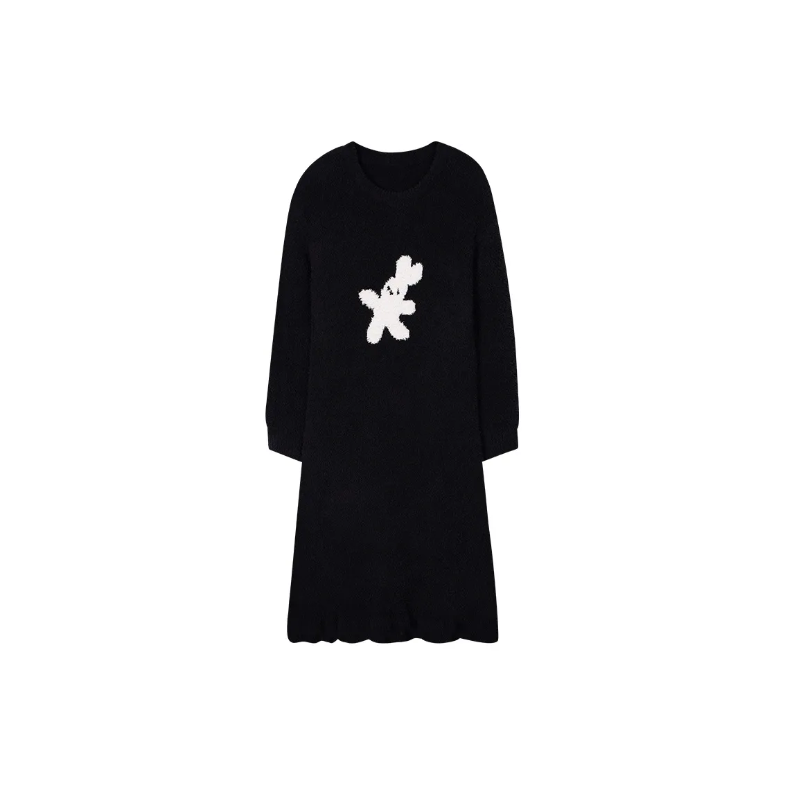 Sha Qian Nightgown For Fall And Winter Women's Black