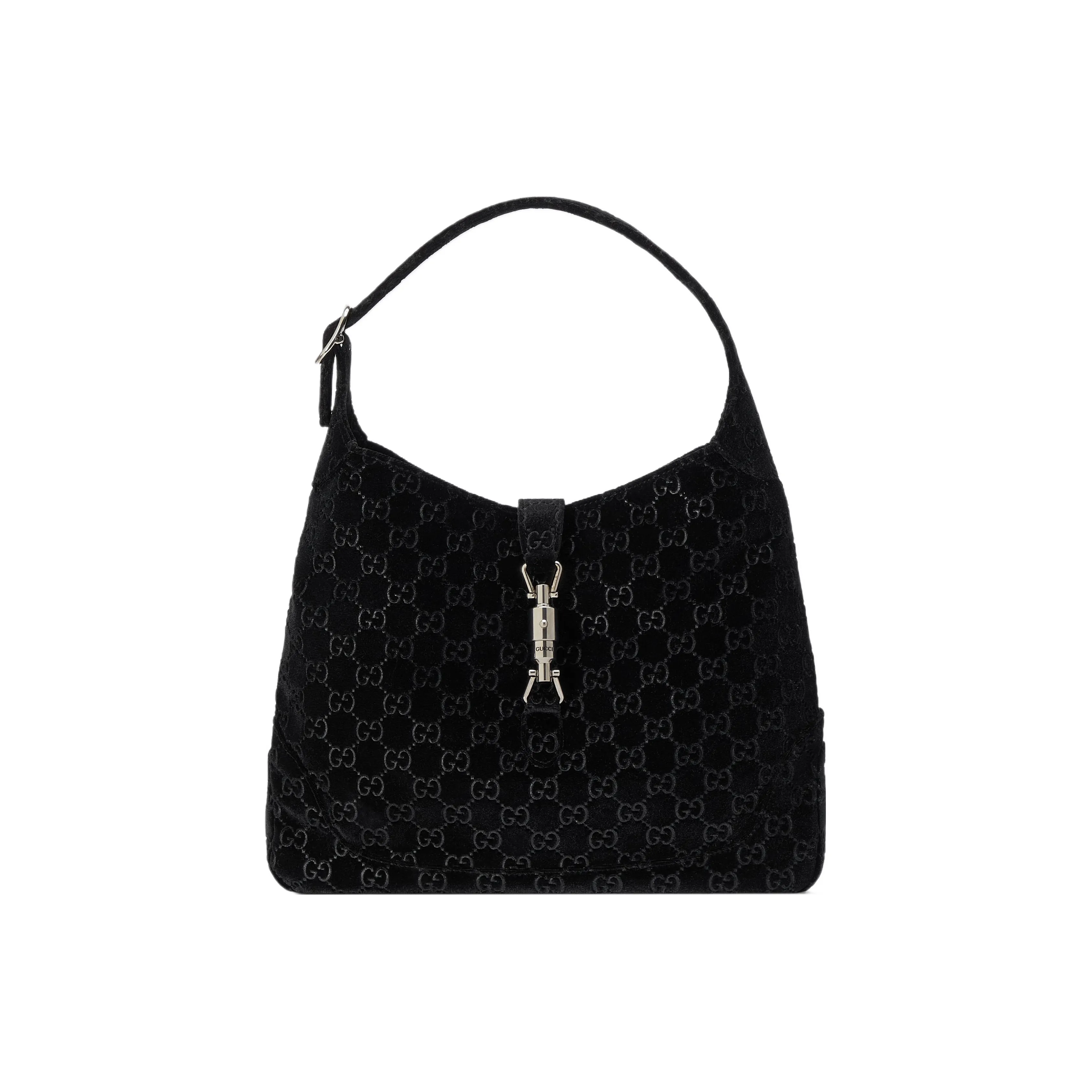 GUCCI Jackie 1961 Velvet Handbag, Shoulder Bag Women's Black