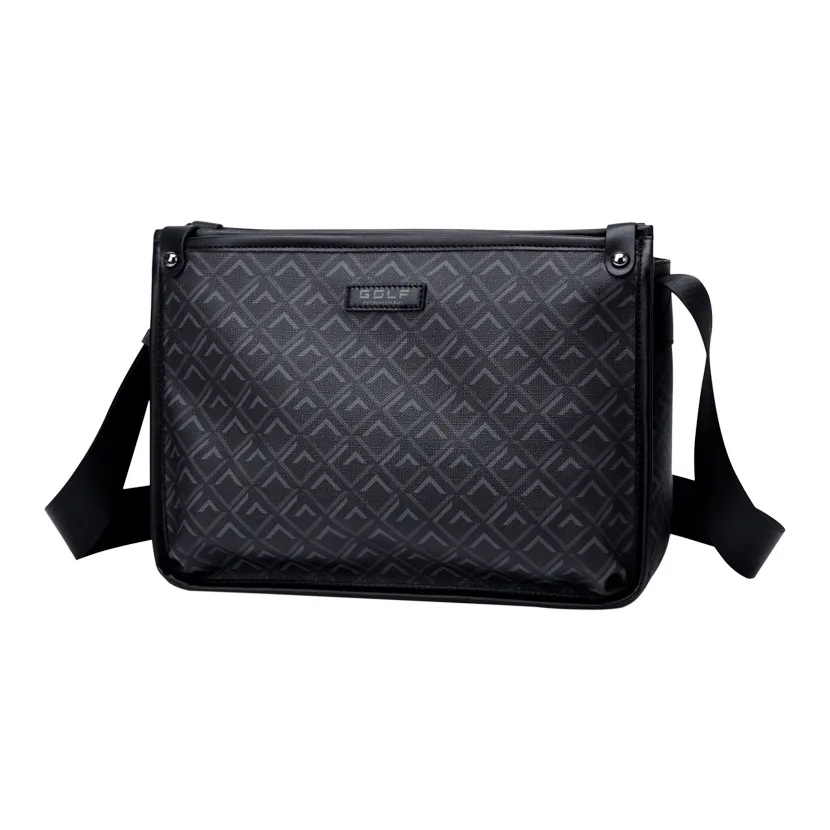 GOLF Водонепроницаемая тканевая сумка через плечо среднего размера мужская черная