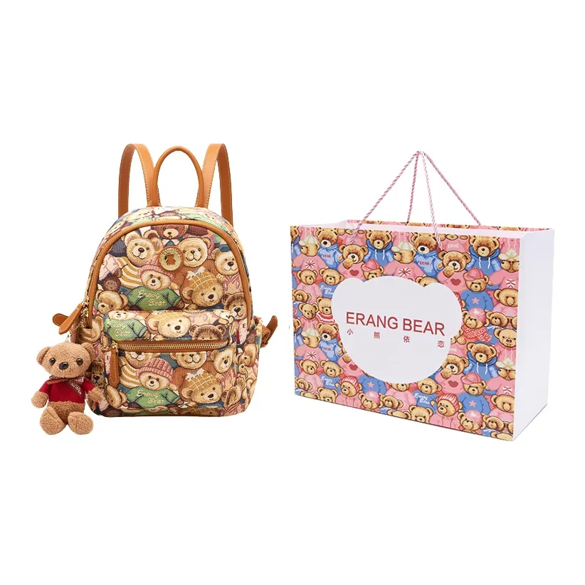 ERANGBEAR Ткань Рюкзак Средний Унисекс Коричневый Розовый Черный