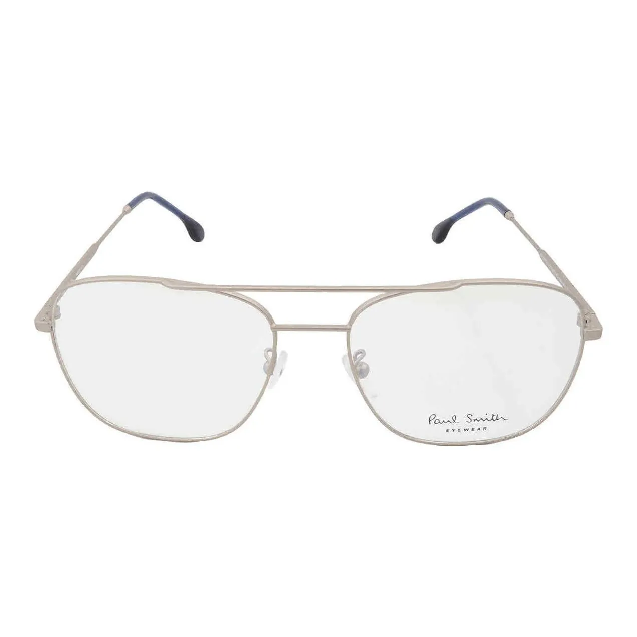 Paul Smith Metal Irregular Shape Eyeglass Frames Unisex Silver