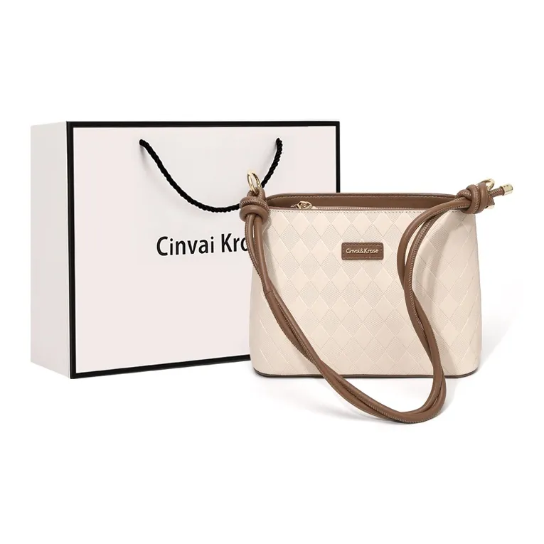 Simvay Clos Cow Leather With Synthetic Leather Shoulder Bag Handbag Tote Bucket Bag Small Size Women's
