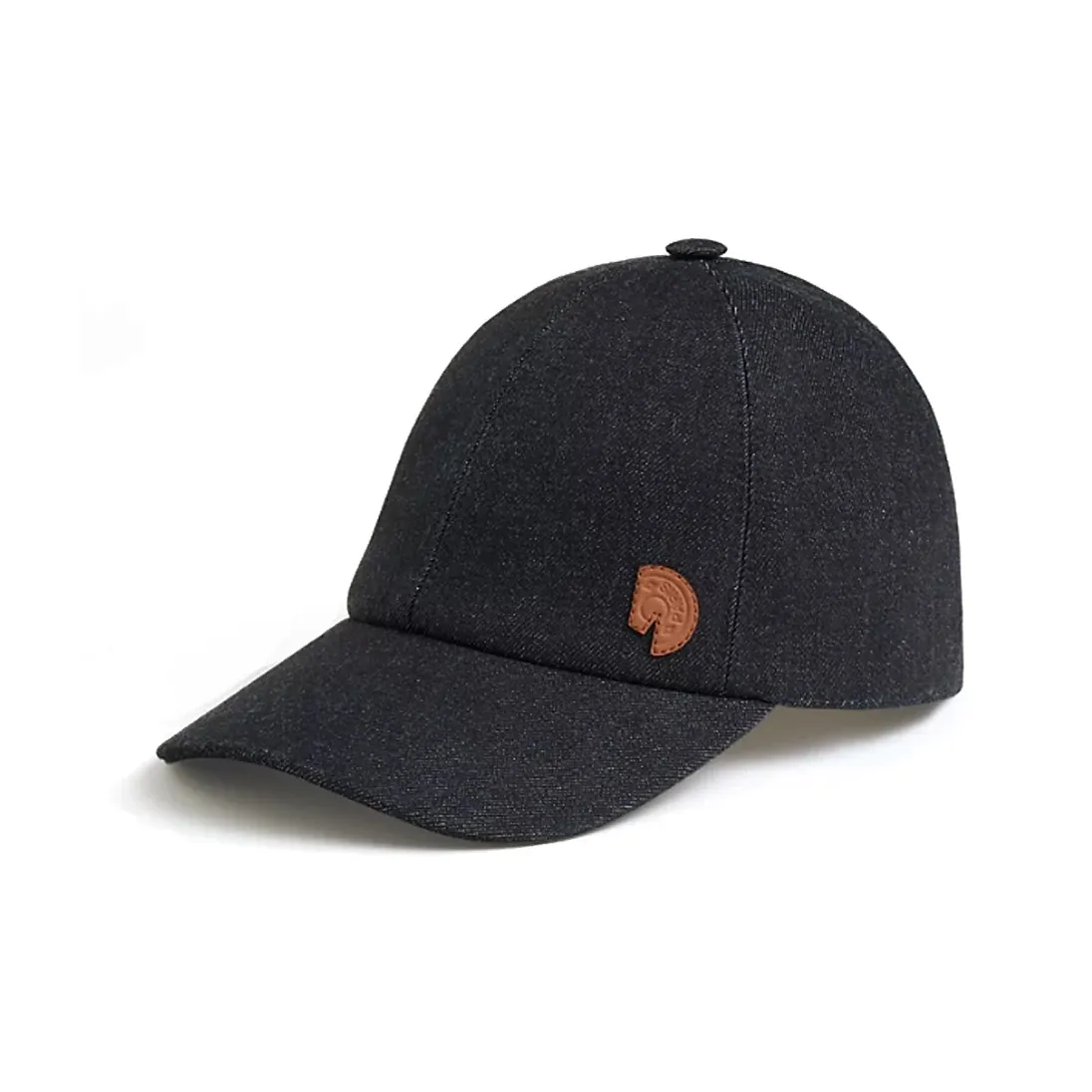 HERMES Cotton Baseball Caps Men's Black