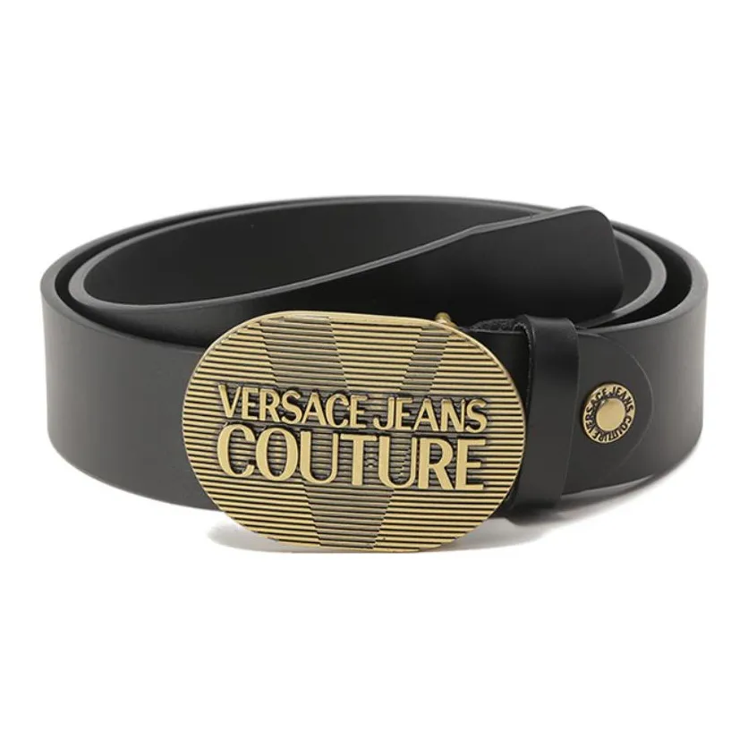 VERSACE JEANS COUTURE Rodeo Buckle Vintage Trimmable Cow Leather Belts Men's 4cm