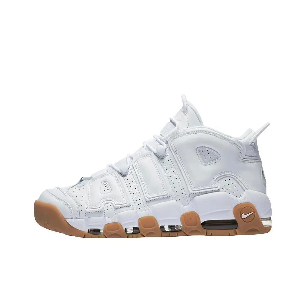 Nike Air More Uptempo Белый Gum MID Топ Винтажные баскетбольные кроссовки Мужской Белый Натуральная резина