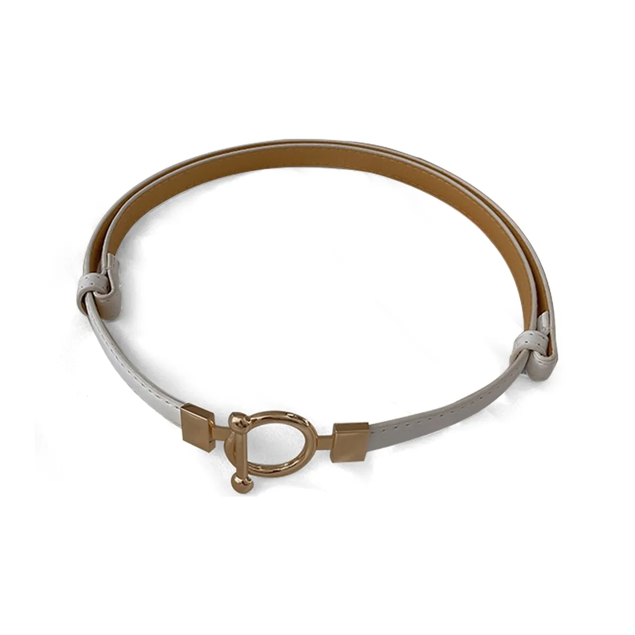 Youyoulan Нет Hole Свитер Деним Украшение Сладкий стиль Коровья кожа Ремни Женские Ширина 1,3 см