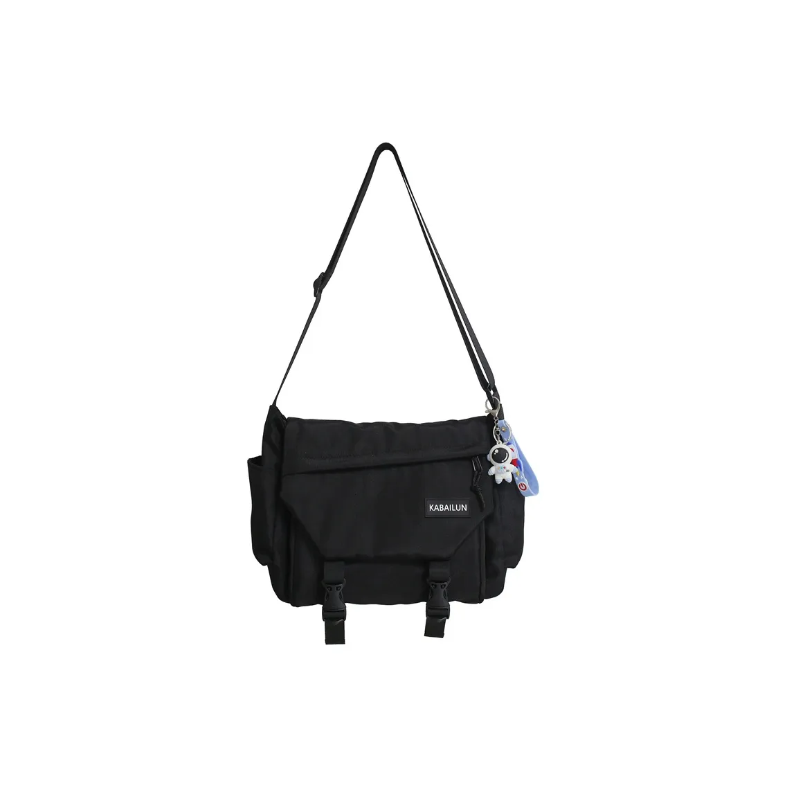 OUZIHUANG Water Resistant Oxford Shoulder Bag Crossbody Bag Large Size Unisex Black