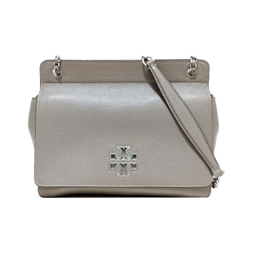 Tory Burch Britten Кожа Сумка через плечо Сумка на плечо Женская Серого цвета