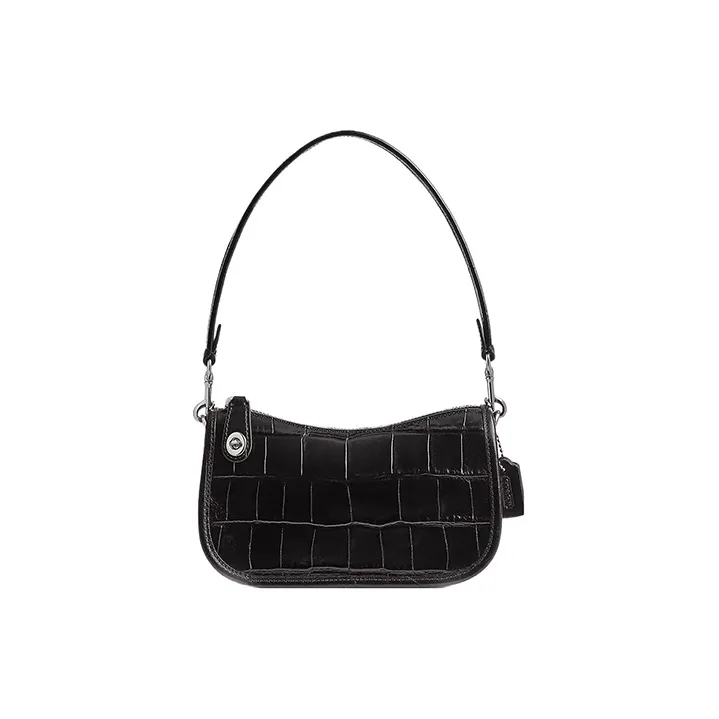 COACH Swinger Коровья кожа Сумка Сумка через плечо Маленькая Женская Черная