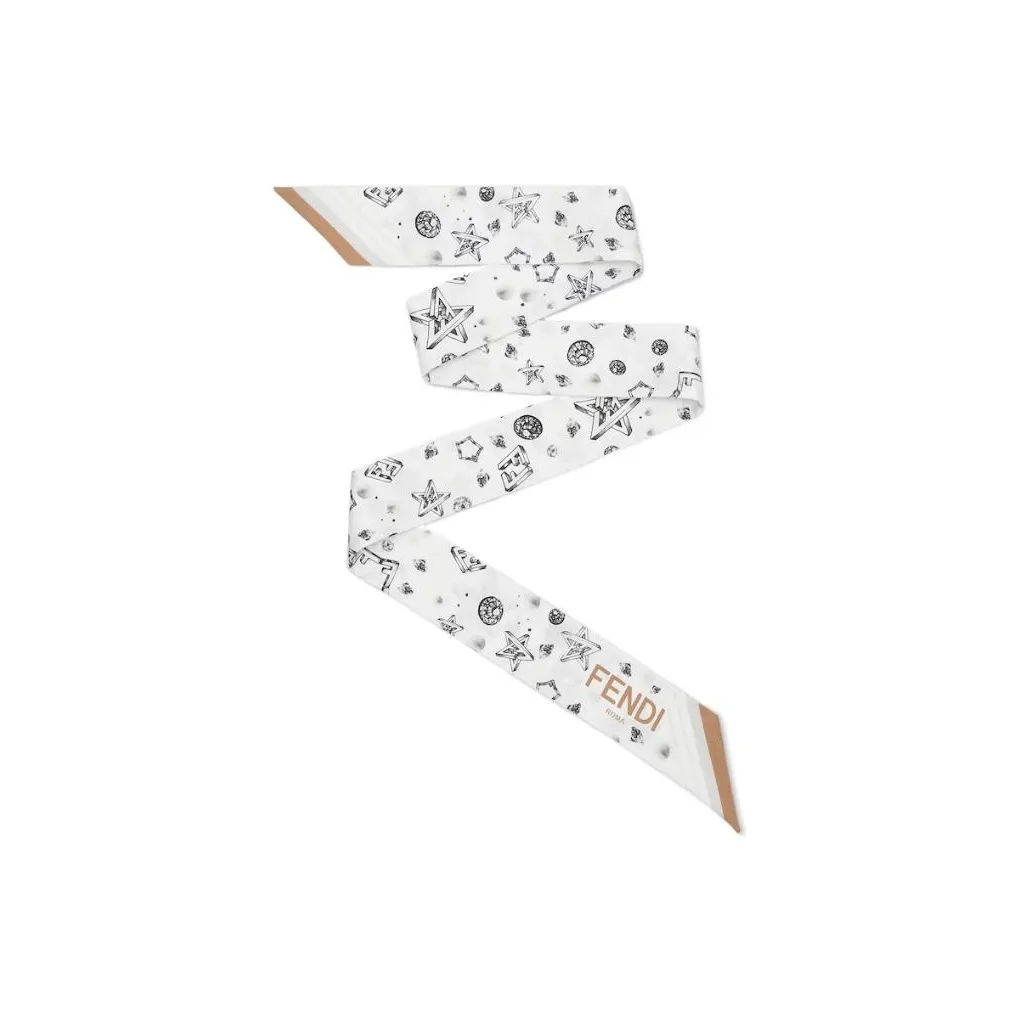 FENDI Шелковые шарфы Женские Белый