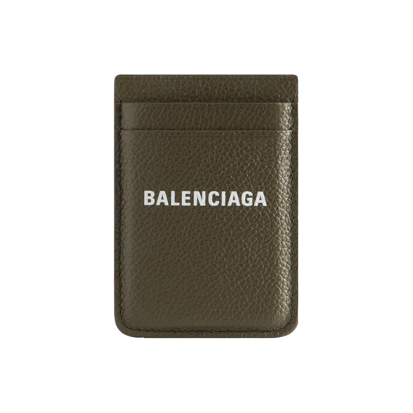 Balenciaga Рельефная Телячья Кожа Держатель для Карт Мужской Темно-Зеленый и Белый