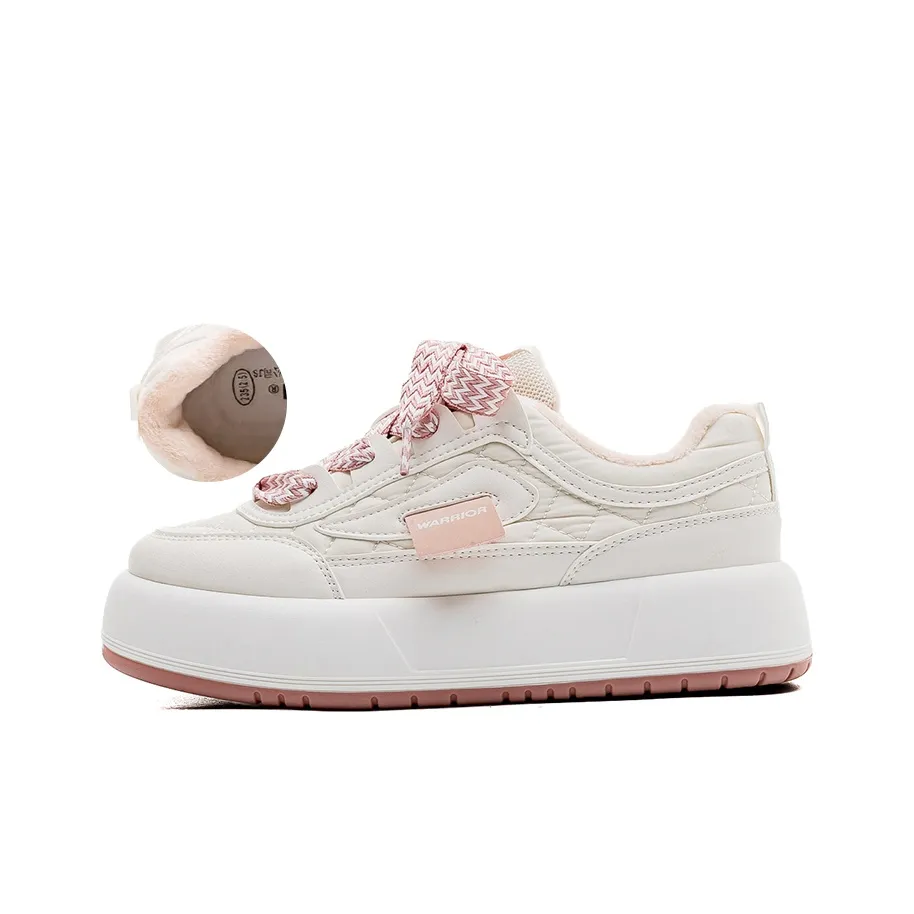 Warrior Термические Кроссовки для скейтбординга с низким верхом увеличивающие рост женские белые розовые