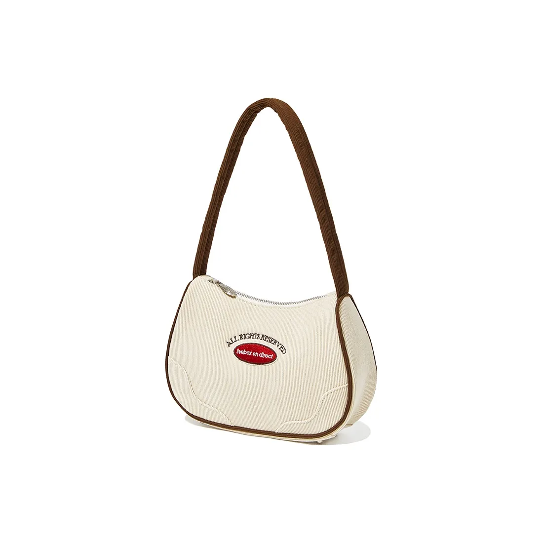 LIVEBOX EN DIRECT Вельвет Сумка через плечо Маленькая Сумка Сумка через плечо Маленькая Женская Экрю Темно-Кофейный