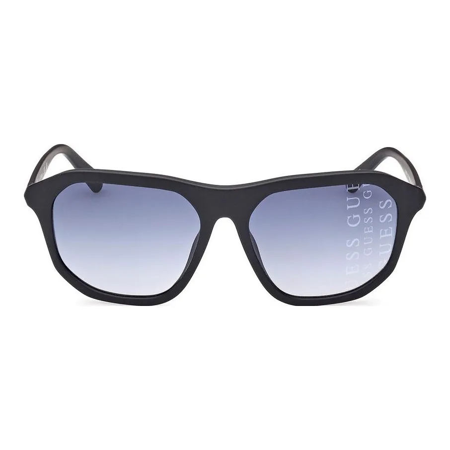 GUESS Injection Molded Polycarbonate Irregular Shape Sunglasses Men's Black