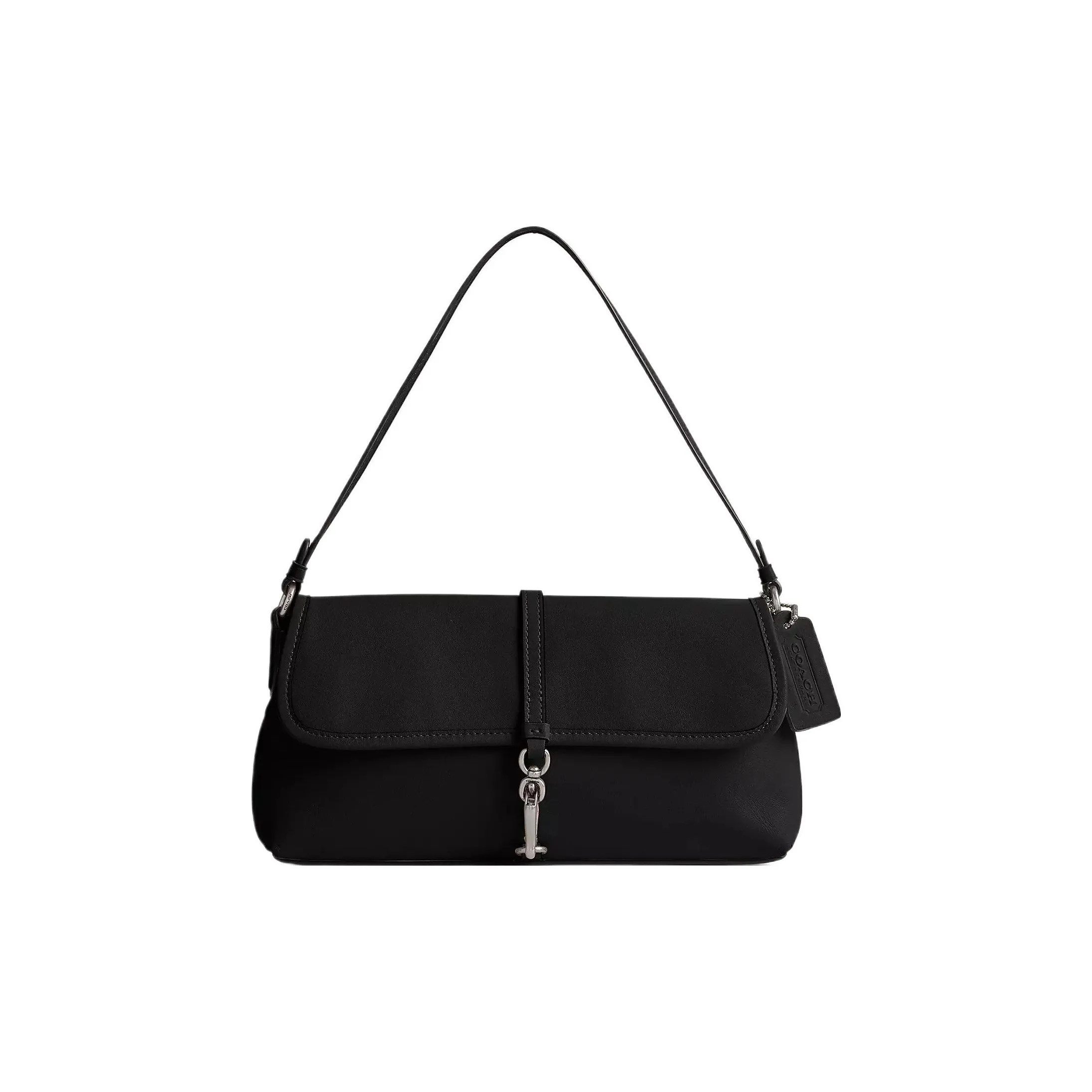 COACH Hamptons Leather Hampton Bag One Shoulder Handbags Medium Size Women's Black