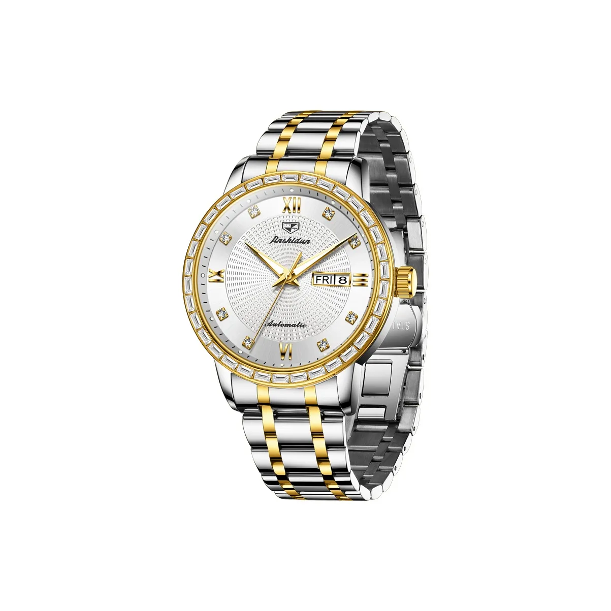 Sell on Cheap Ediconnect Jordan Outlet Mechanical Movement Stainless Steel Watchband Watch Men's Watches White Dial