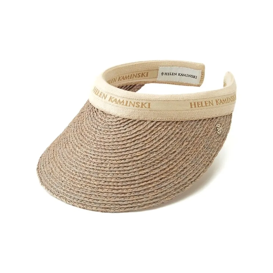 HELEN KAMINSKI Raffia Cotton Polyurethane Nylon Polyester Sun Protection Hats Unisex Tawny