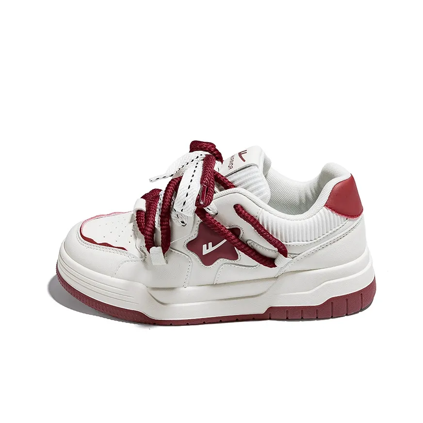 Warrior Low Top Skateboard Shoes Women's Beige Red