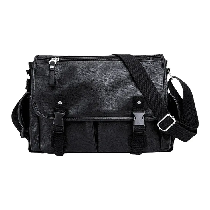 ALNI BITTON ПУ (полиуретан) Курьерская сумка Сумка через плечо Мужская Черная