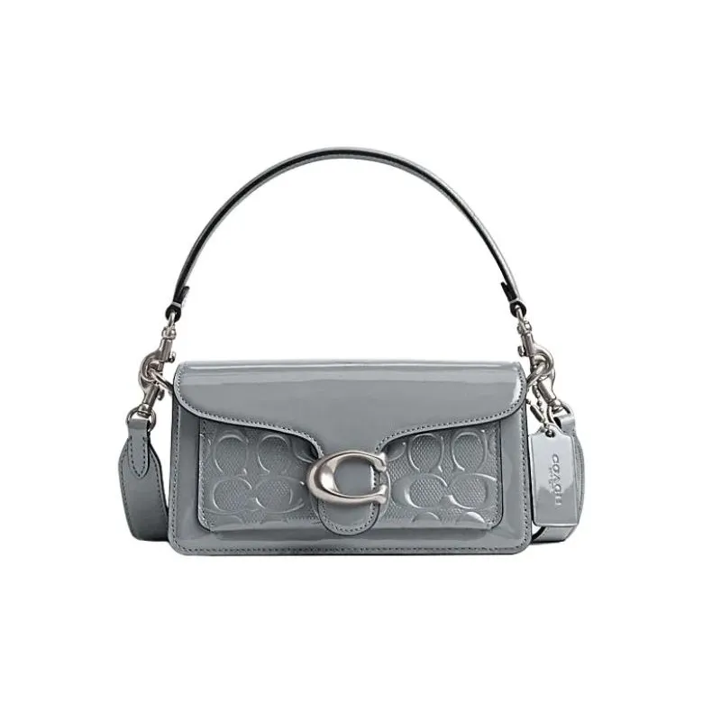 COACH Tabby Коровья кожа Сумка через плечо Маленькая Женская Серо-синяя