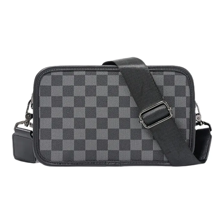ALNI BITTON PU Crossbody Bag Regular Men's Black Square
