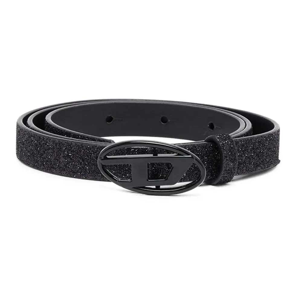 DIESEL D-образная пряжка плавная пряжка кожаные ремни женские черный