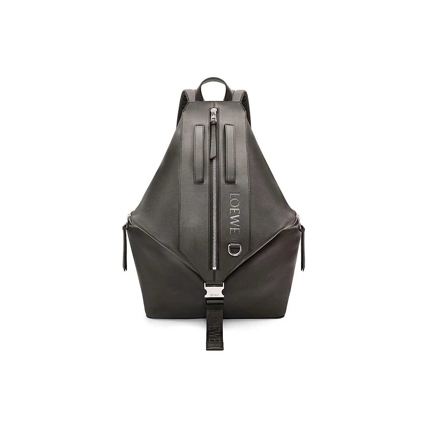 LOEWE Cow Leather With Textile Backpack Men's Dark Gray