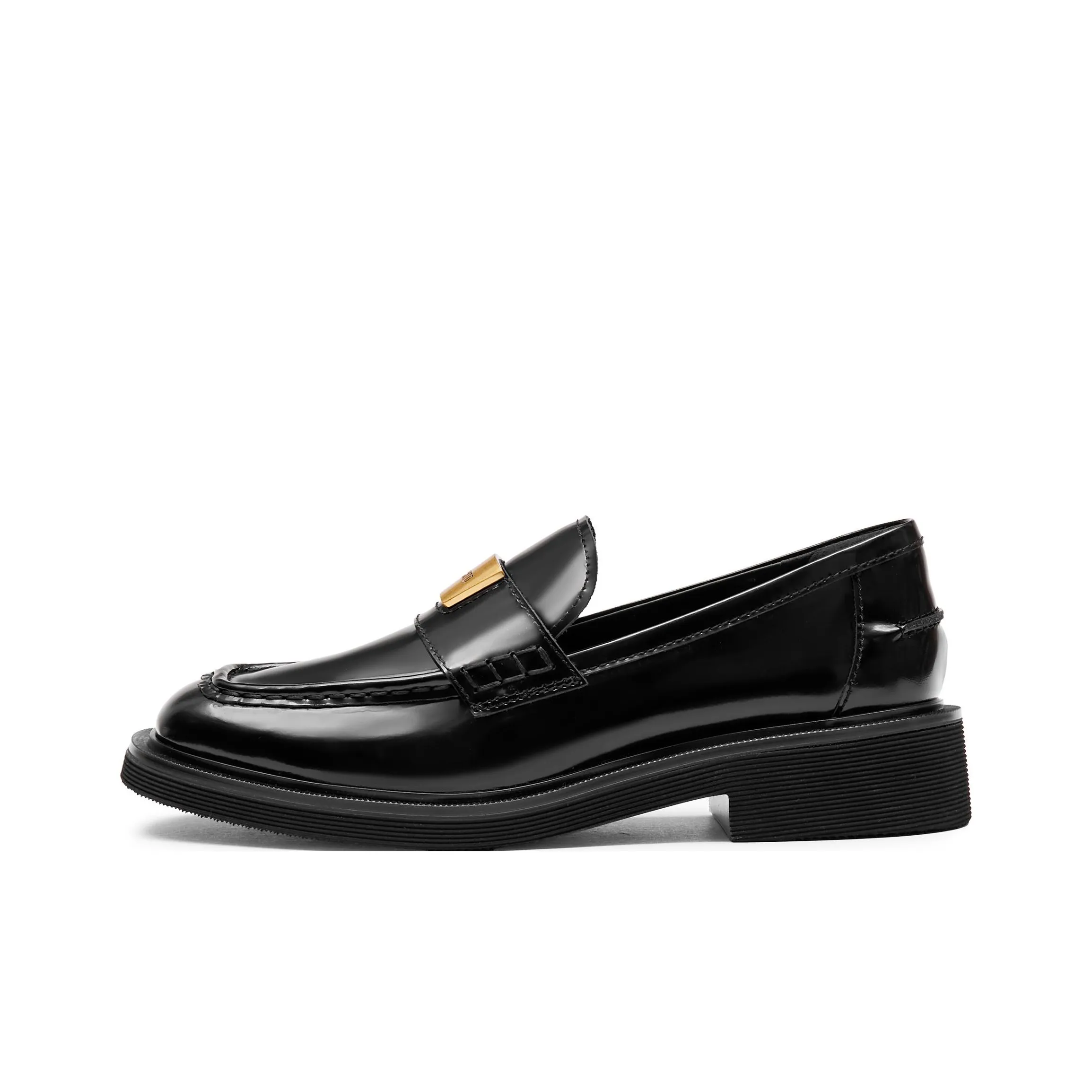 Staccato Small Gold Brick Jazz Loafers 3.5cm Women's