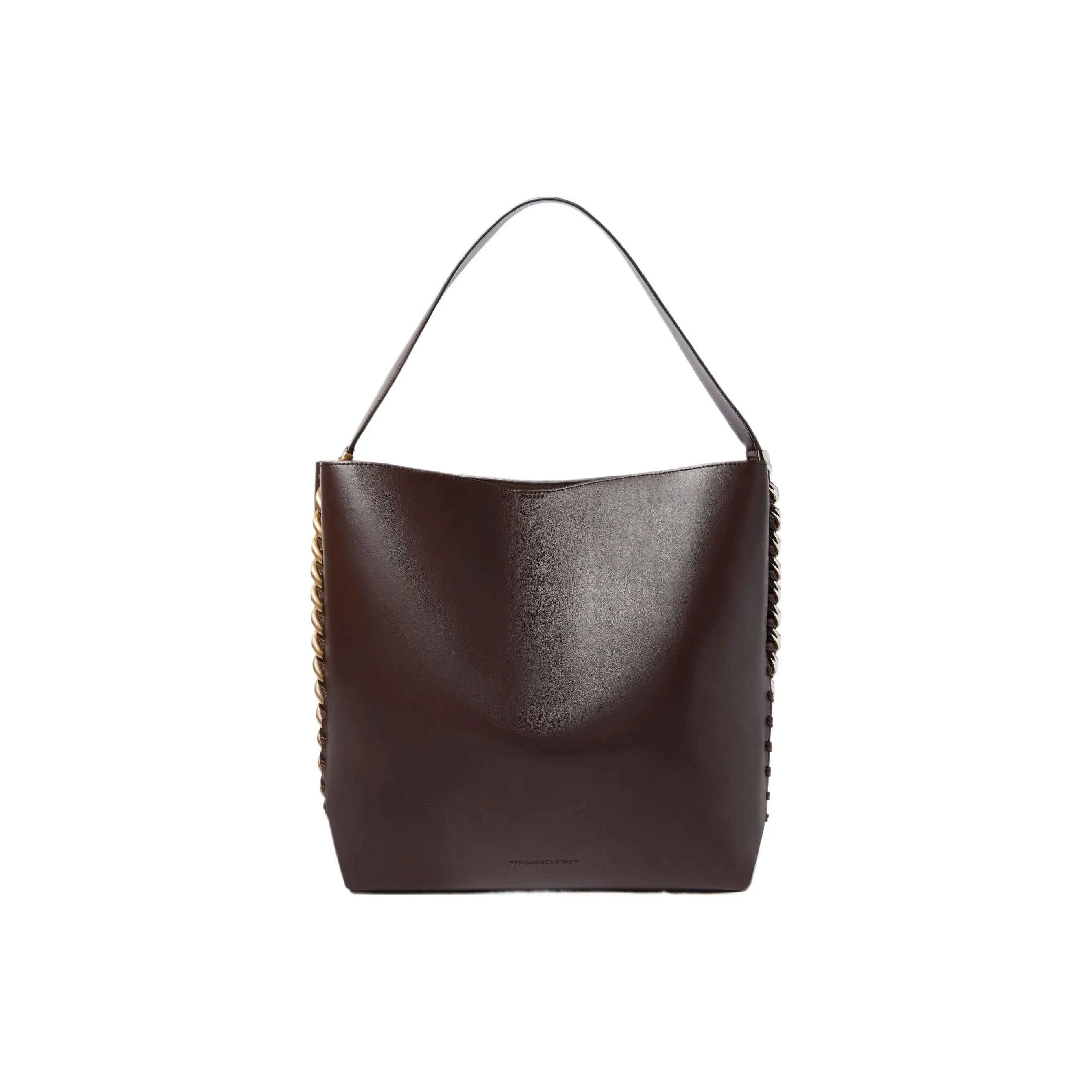 Stella McCartney Frayme Smooth Alter Mat Vegan Material Tote Bag, Shopping Bag, Handbag Women's Chocolate Brown