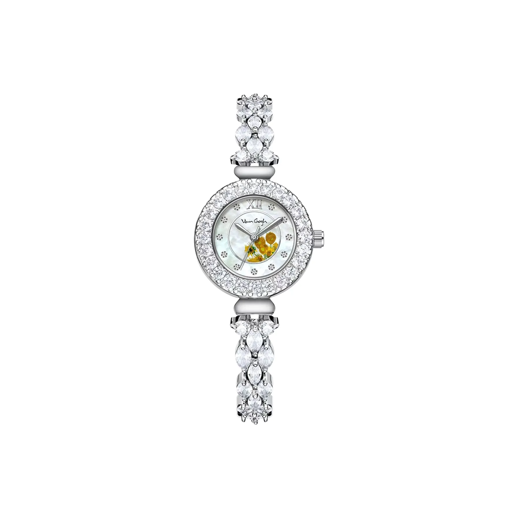 Ван Гог Кварцевый механизм Женские часы 22,5мм*22,5мм*9мм Жемчужная раковина Цвет