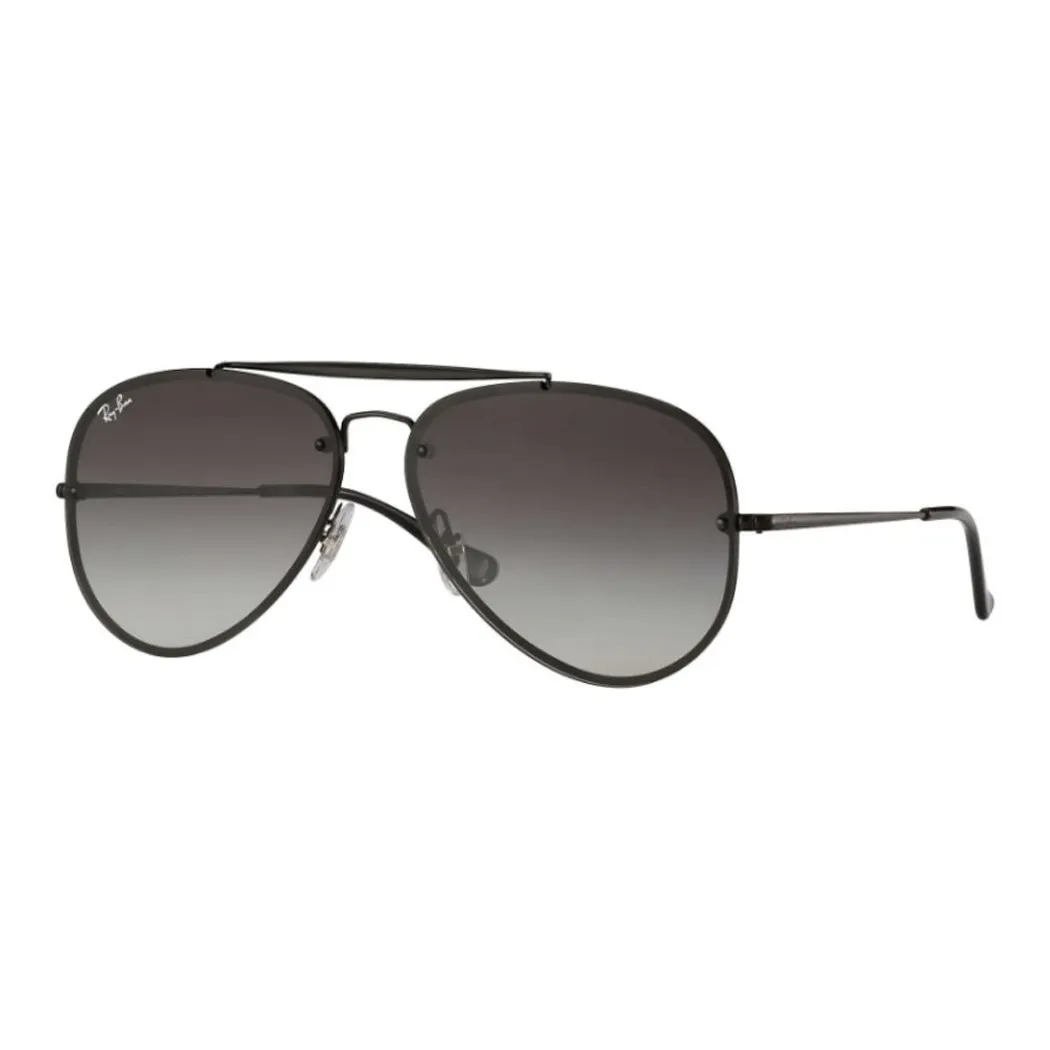 RayBan Stainless Steel Aviator Sunglasses Unisex Black