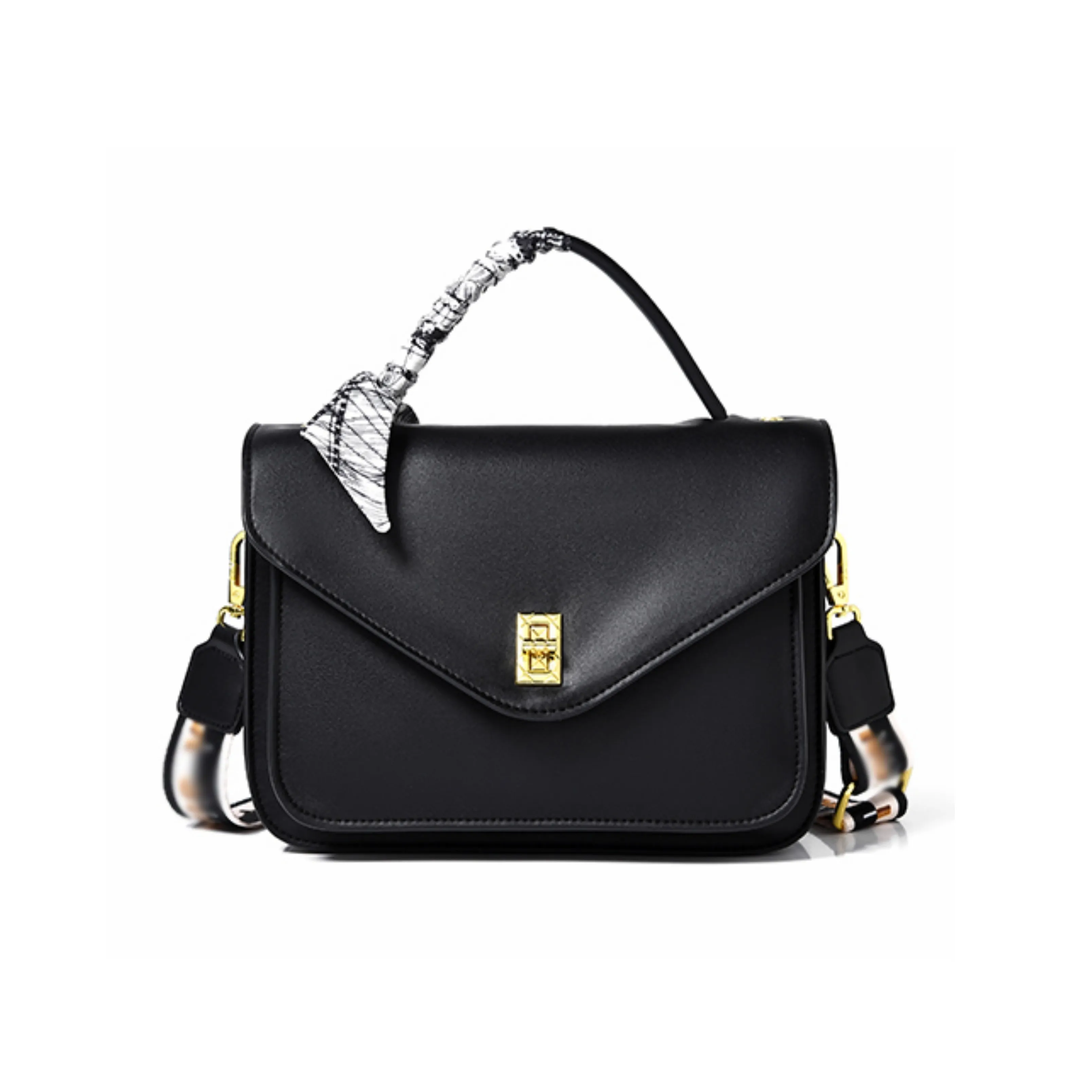 Versman PU One Shoulder Handbags Large Size Women's Classic Black/Sunset Yellow/Elegant Gray