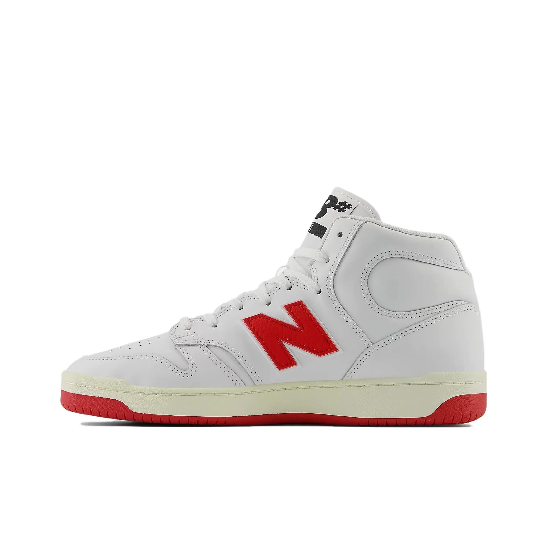 New Balance NB Numeric 480 High Anti Slip Wear Resistant Skateboard Shoes Men's White Red