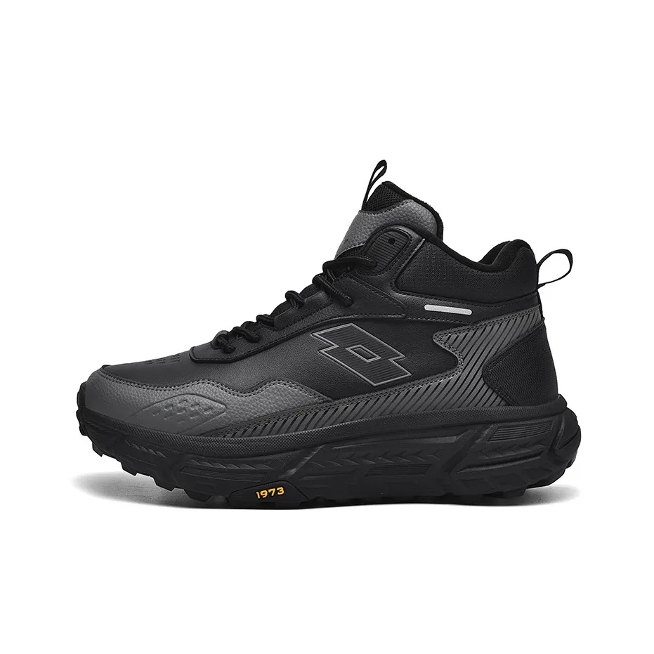 LOTTO Cushioned Wear Resistant Water Resistant Slip Resistant High Top Casual Shoes Men's Dark Gray