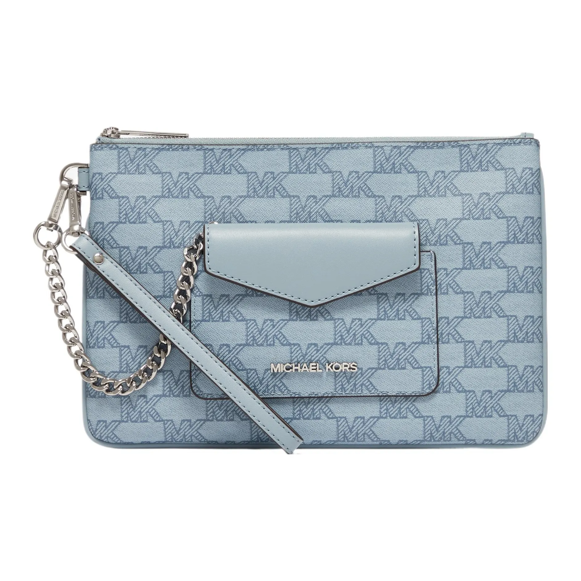 MICHAEL KORS Jet Set Item Холщовая Сумка Coin Wallet Clutch Large Женская Светло-Синяя