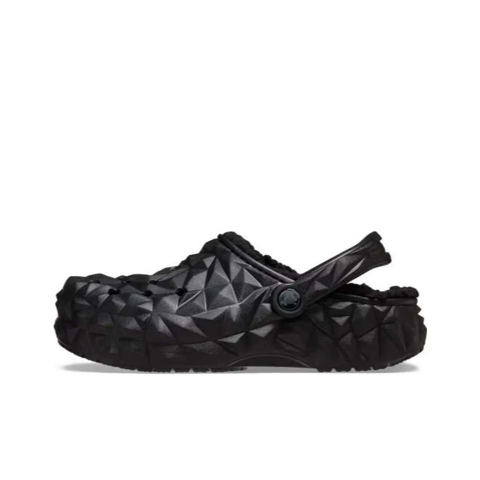 Crocs Classic Clog Lined Geometric Shoes 'Black' Women's