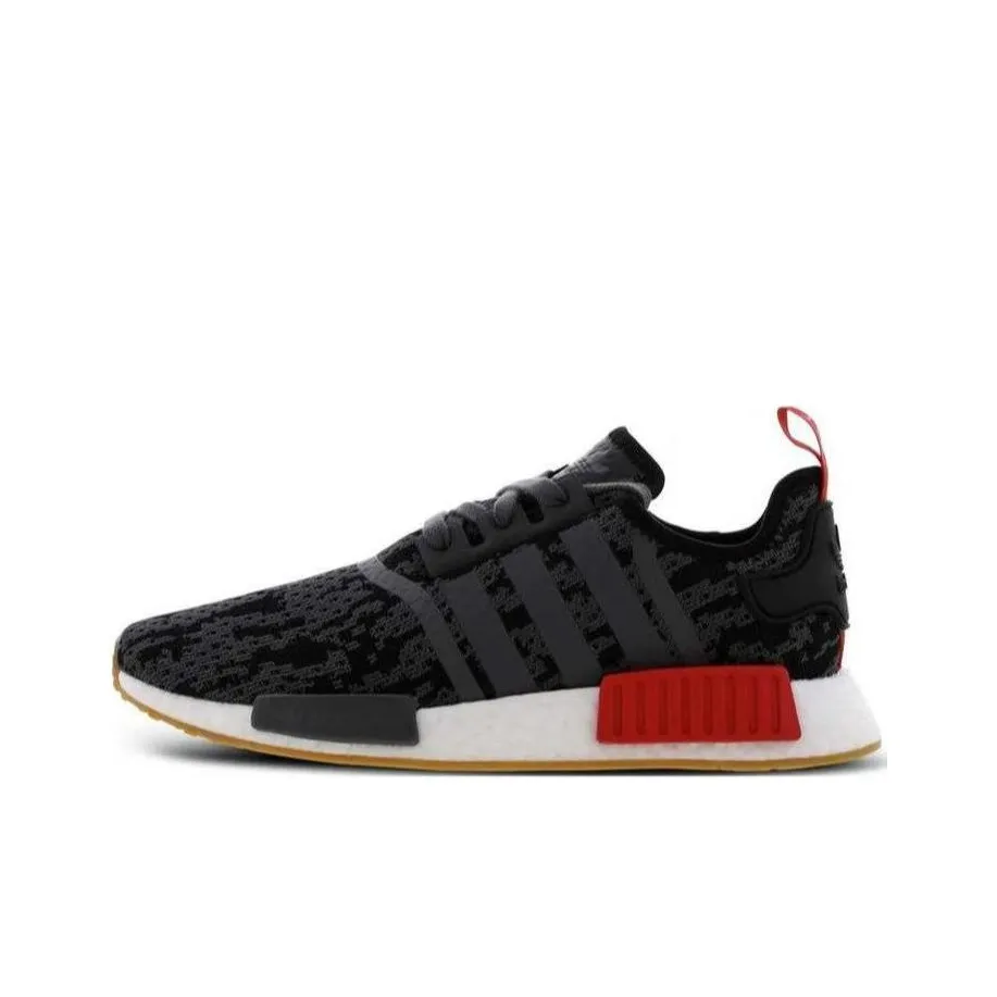 Adidas Nmd R1 Black Grey Red Gum Foot Locker Exclusive