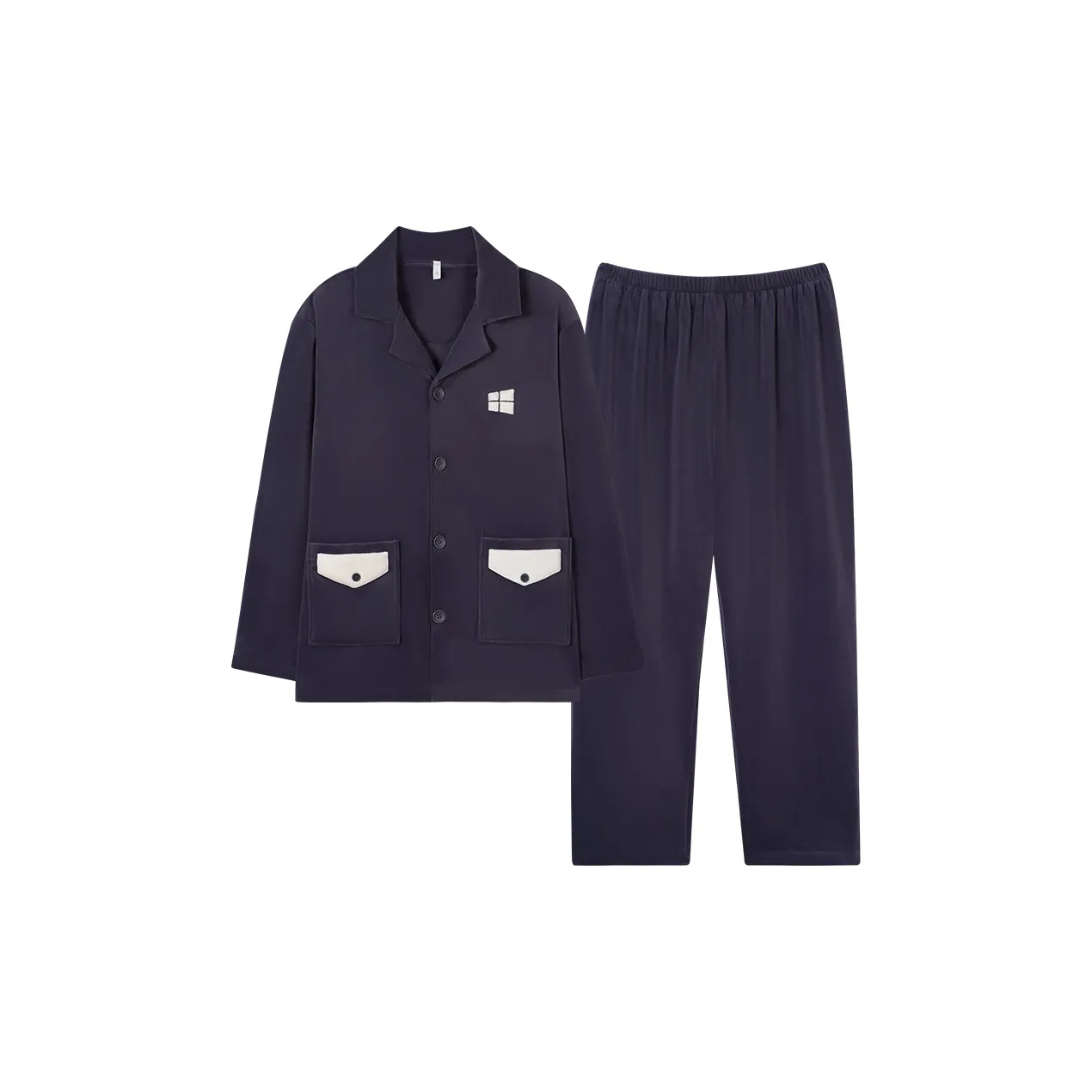 Sha Qian Pajama Set For Fall And Winter Men's Dark Gray