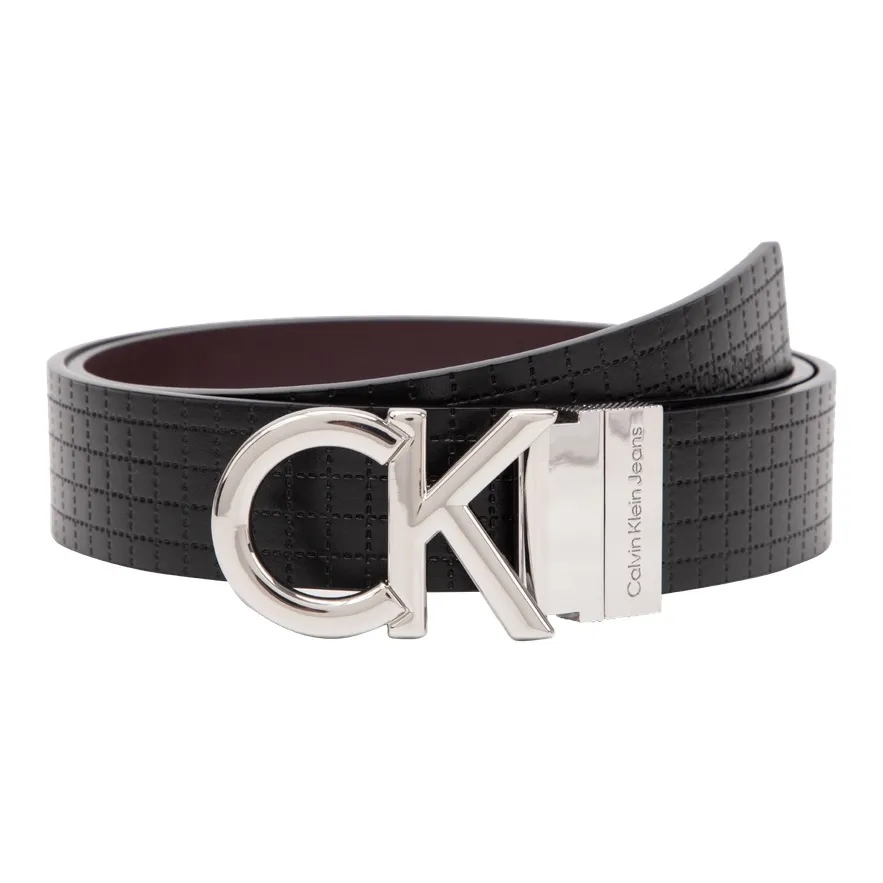 CALVIN KLEIN Cow Leather Belts Men's Space Black 3.4cm