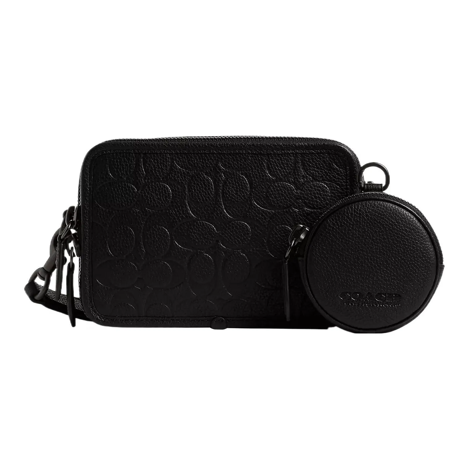 COACH Charter Cow Leather Shoulder Bag, Crossbody Bag Trumpets Men's Black