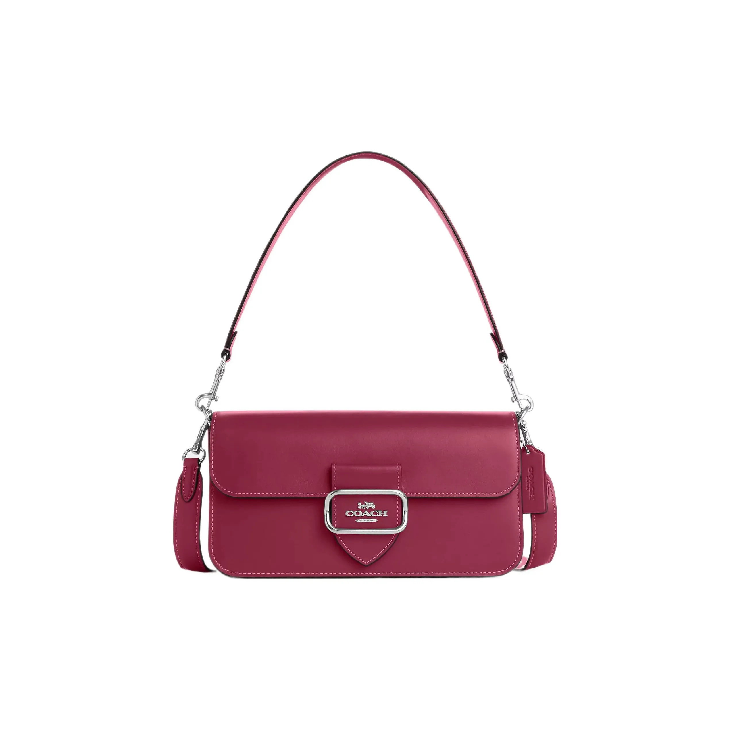 COACH Morgan Premium Calfskin Baguette Bag Portable Crossbody Bag Shoulder Bag Women's Bright Purple