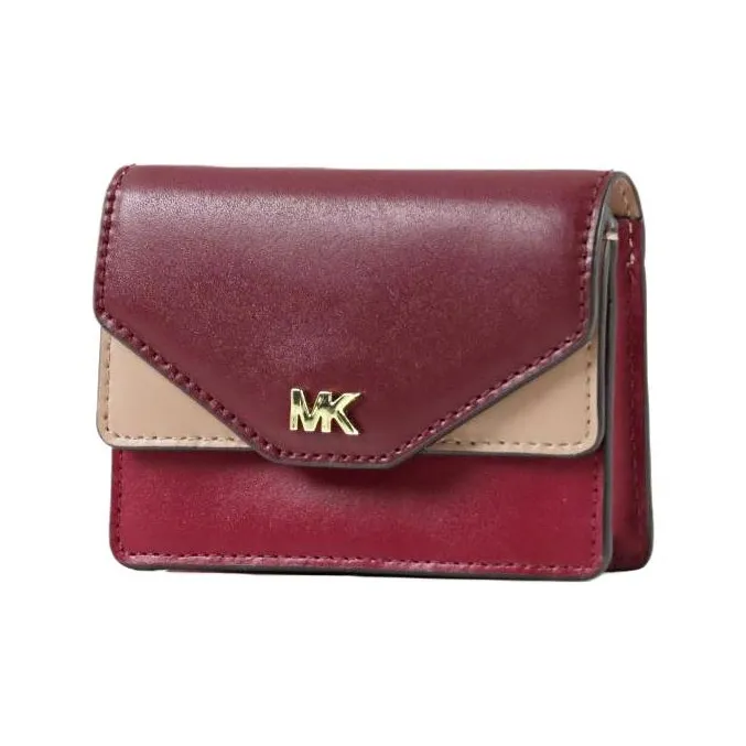 MICHAEL KORS Leather Credit Card Holder Women's Total Crimson
