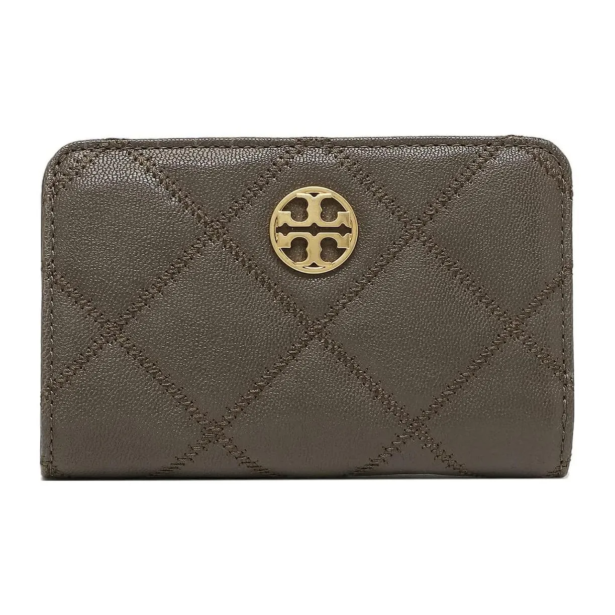 TORY BURCH Leather Wallet Women's Gray